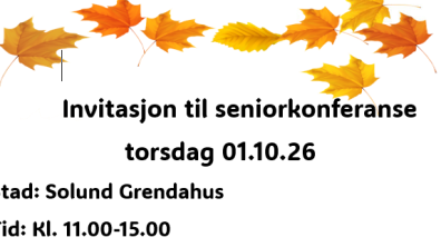 Lenkje til artikkel: Invitasjon til seniorkonferanse torsdag 01.10.2026