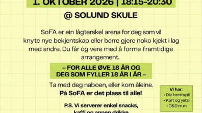 Lenkje til artikkel: SoFA startar opp att 01.10.2026
