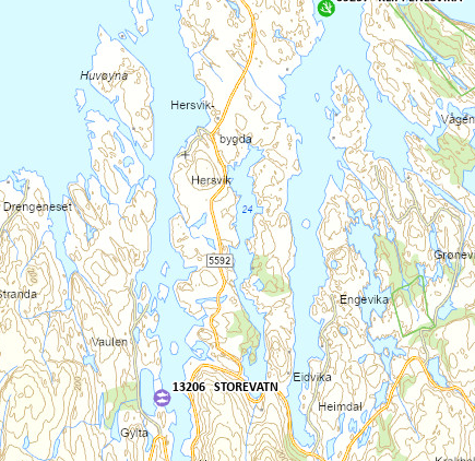 Kart som markerer lokaliteten - Klikk for stort bilete